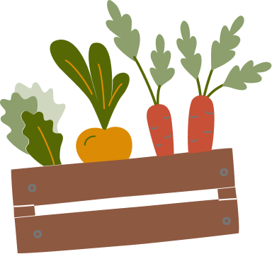 Illustration vectorielle d’une cagette de légumes
